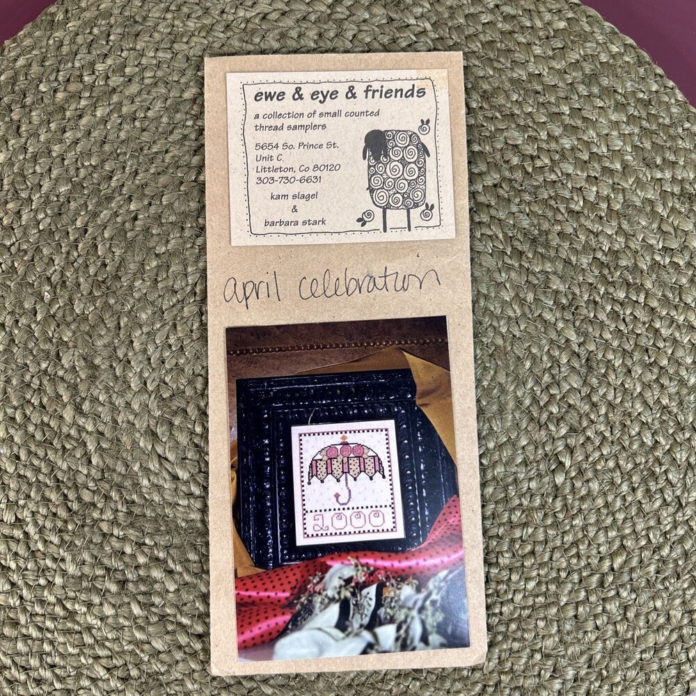 Ewe & Eye & Friends "April Celebration" Cross Stitch Pattern Slagel Stark 2000